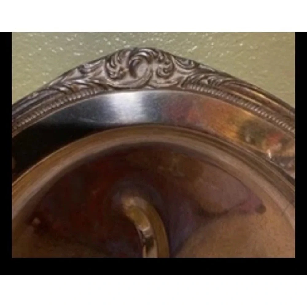 Vintage English Silver‎ Meat Platter Mfg Corp Silverplate Large 12x16x2 Footed